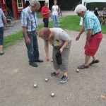 Boule-Bahn mit Spielern